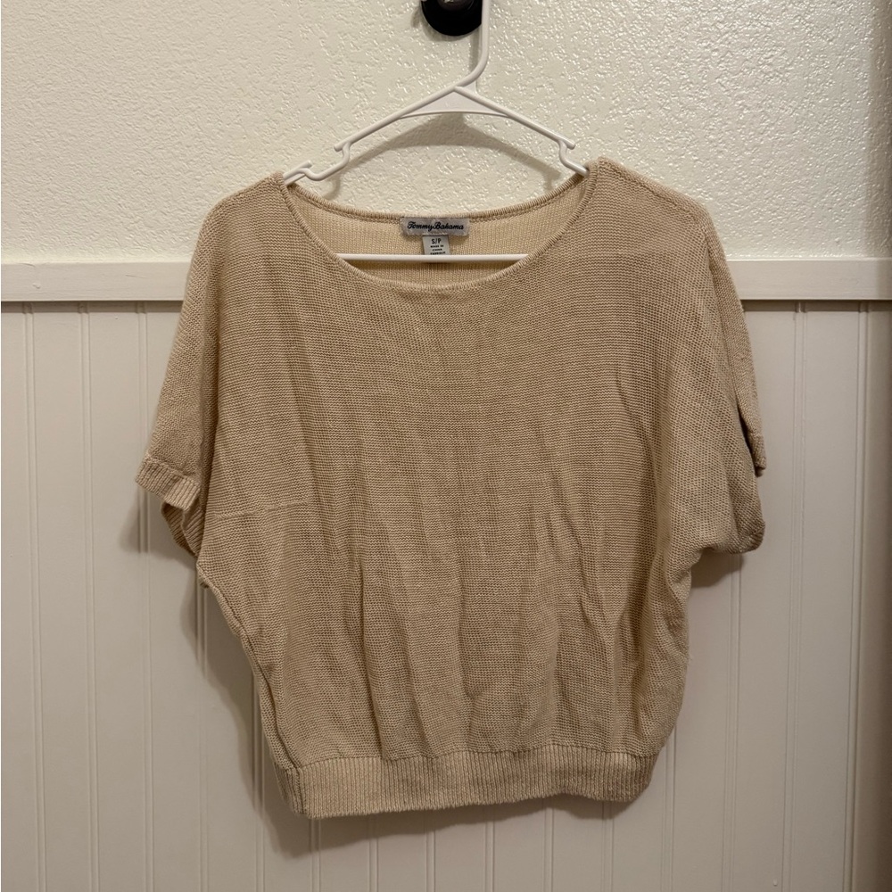 Tommy Bahama Beige Knit Blouse